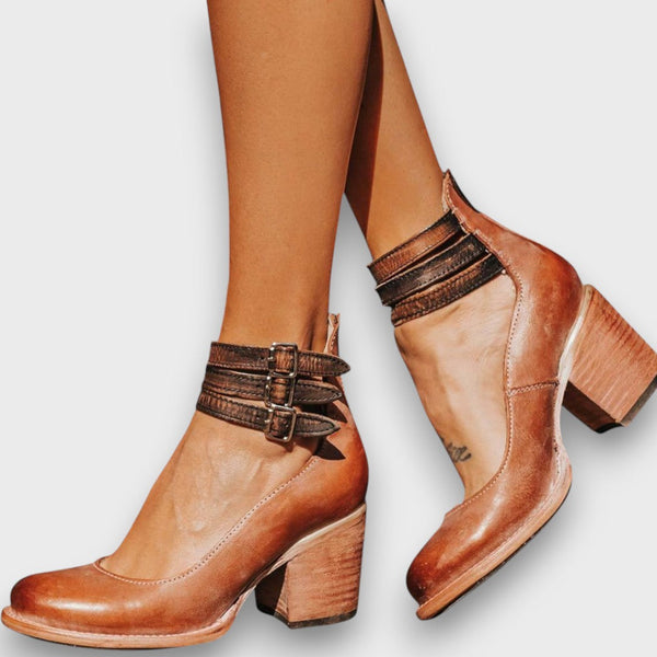Ginevra Ankle Boots with Multiple Straps and Block Heel