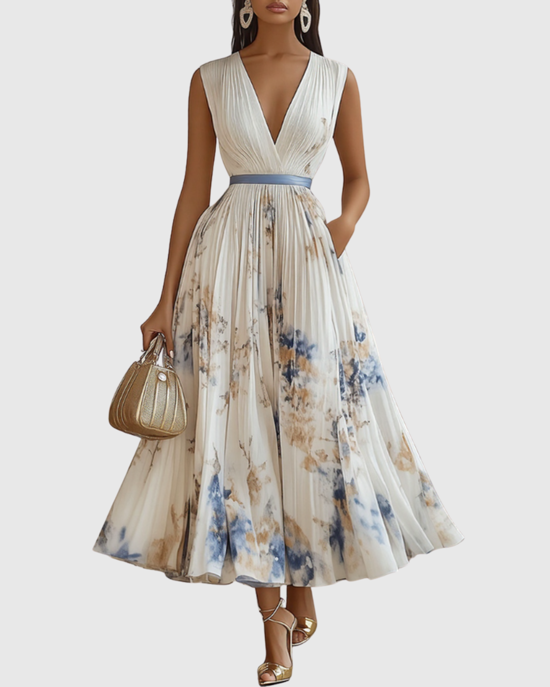 Rowella | Elegant Pleated Maxi Dress – Chloe Boutique